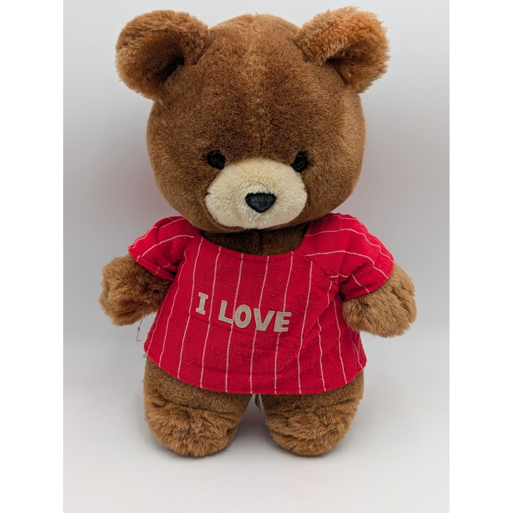 Applause Teddy Bear Brown Red I Love Shirt Timothy Vintage 1986 Plush 12 Inch
